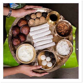 The Complete Assamese Thali Spread in Bell Metal